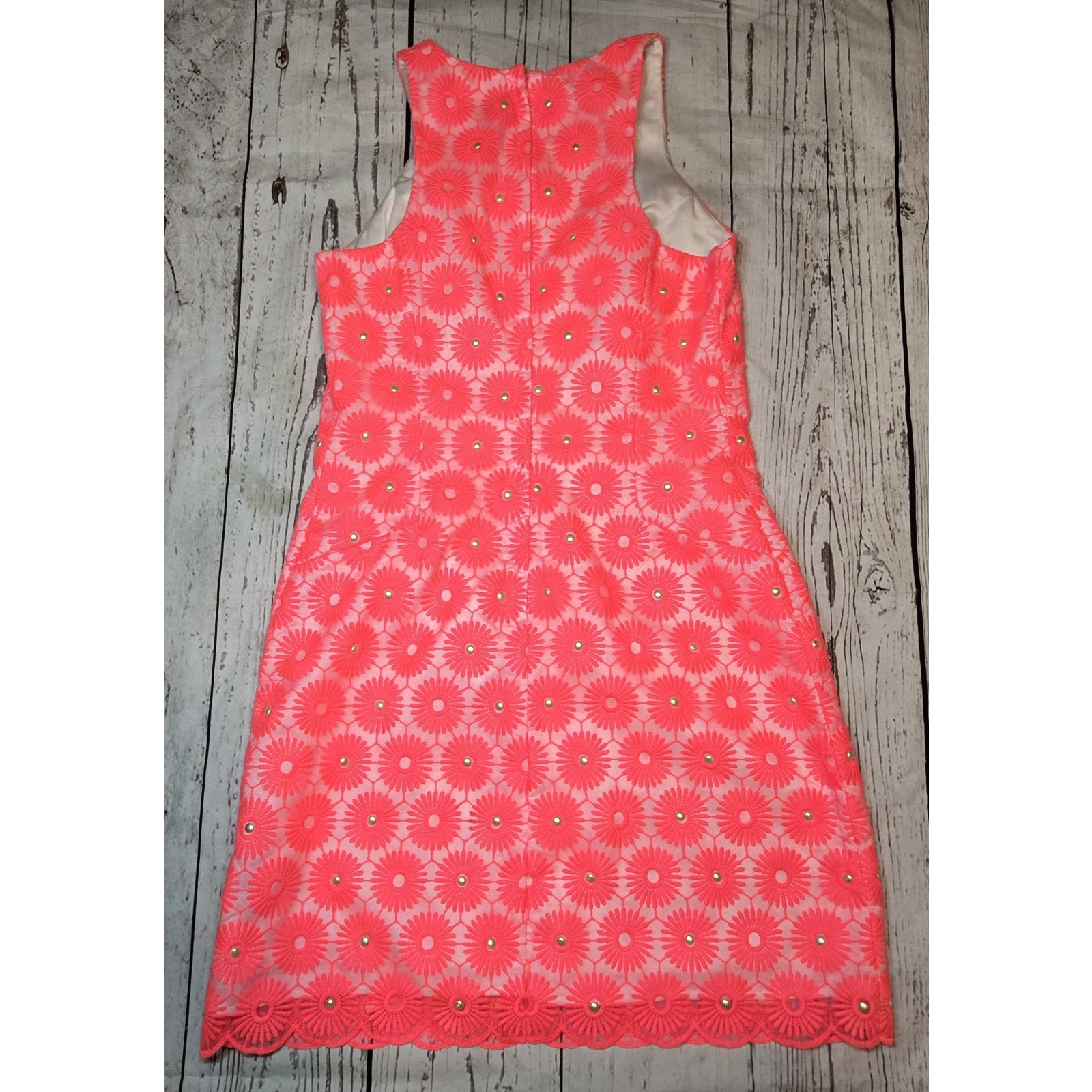 Lilly Pulitzer Pearl Dress In Fiesta Pink Pinwheel Organza #51982 Size 2
